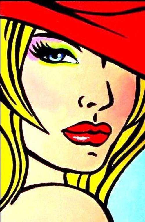 LADY FACE ON CANVAS, PRINT, SIZE 270X200MM